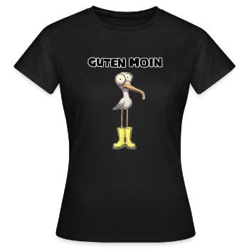 Guten Moin Möwe Guten Moin servus morschen - Frauen T-Shirt - Schwarz - Vorne - AI Model Female 172 dark (172cm)
