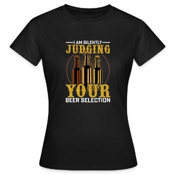Je juge silencieusement votre sélection de bières artisanales - T-shirt Femme - noir - Devant - AI Model Female 172 dark (172cm)
