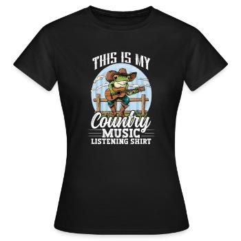 Amateur de musique country, c’est ma musique country - T-shirt Femme - noir - Devant - AI Model Female 172 dark (172cm)