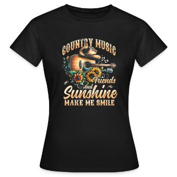 Amateur de musique country et sunshine musique country - T-shirt Femme - noir - Devant - AI Model Female 172 dark (172cm)