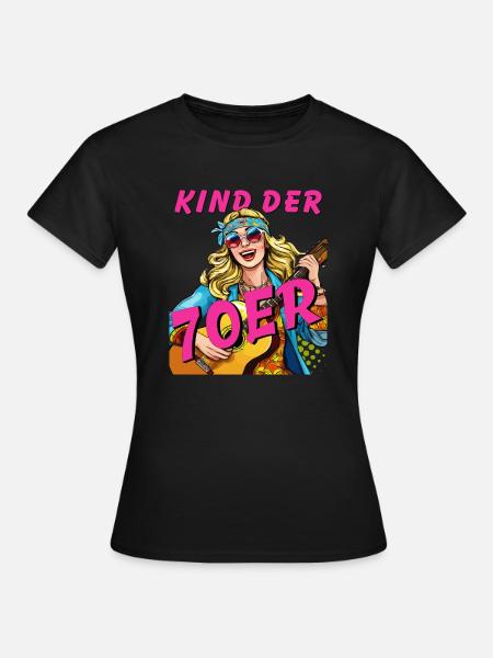 FRAU KIND DER 70er - Frauen T-Shirt - Schwarz