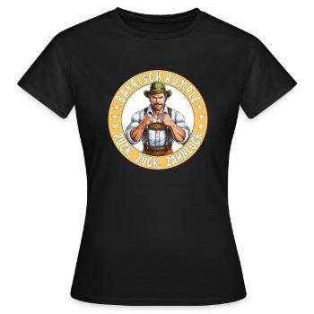 HOMME BAVAROIS GRONDEMENT EN UN RIEN DE TEMPS À L’ÉCART DES DENTS - T-shirt Femme - noir - Devant - AI Model Female 172 dark (172cm)