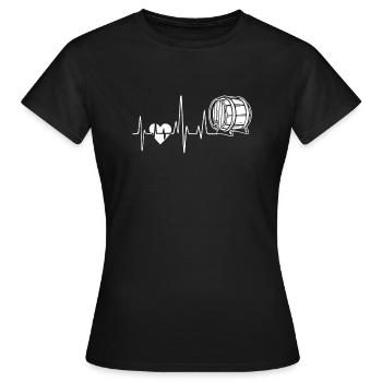Beer Brewing Beer Brewing Heartbeat - Women's T-Shirt - black - Front - AI Model Female 172 dark (172cm)