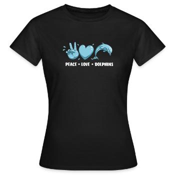 Tranquillité Chers Dauphins - T-shirt Femme - noir - Devant - AI Model Female 172 dark (172cm)