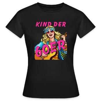 FRAU KIND DER 60er - Frauen T-Shirt - Schwarz - Vorne - AI Model Female 172 dark (172cm)