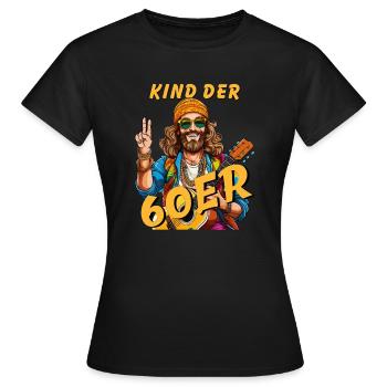 MANN KIND DER 60er - Frauen T-Shirt - Schwarz - Vorne - AI Model Female 172 dark (172cm)