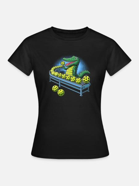 Crocodile Pickleball Factory Pickleball drôle - T-shirt Femme - noir