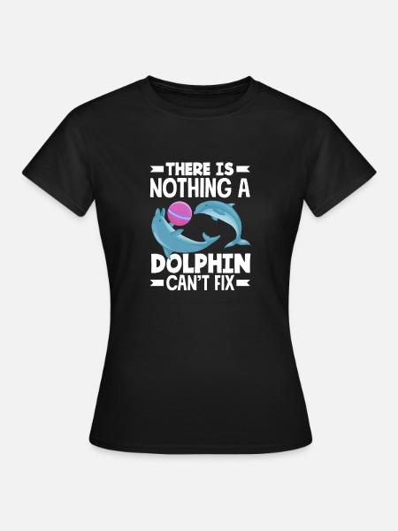 Delfine Heilen Alles - Frauen T-Shirt - Schwarz