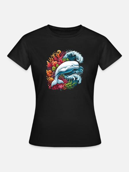 Beluga-wal-ketologe Meeressäugetier Marine - Frauen T-Shirt - Schwarz