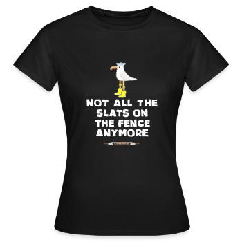 Proverbe anglais : Il n’y a plus que des lattes - T-shirt Femme - noir - Devant - AI Model Female 172 dark (172cm)