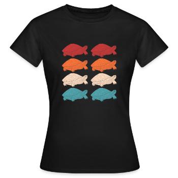 Tortue Vintage Rétro Tortue Curseur à oreilles rouges - T-shirt Femme - noir - Devant - AI Model Female 172 dark (172cm)