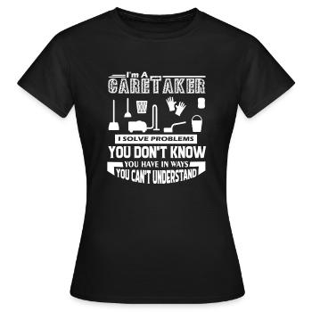 Caretaker Caretaker Solves Problems - Women's T-Shirt - black - Front - AI Model Female 172 dark (172cm)
