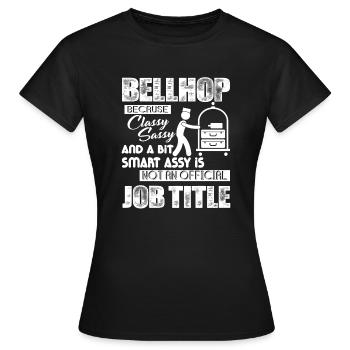 Bellhop Bellhop Job Title - Women's T-Shirt - black - Front - AI Model Female 172 dark (172cm)