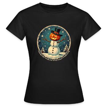 Effrayant Halloween Bonhomme de neige Unisexe Enfants - T-shirt Femme - noir - Devant - AI Model Female 172 dark (172cm)