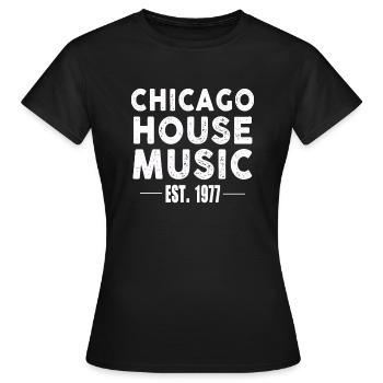 Chicago House Music - Women's T-Shirt - black - Front - AI Model Female 172 dark (172cm)
