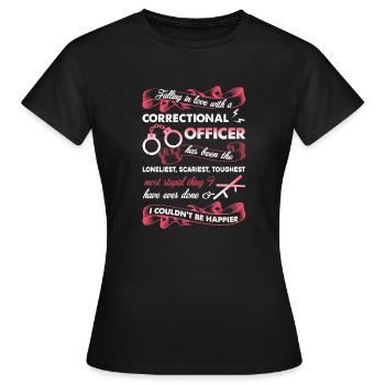 Fall In Love With Correctional Officer - Women's T-Shirt - black - Front - AI Model Female 172 dark (172cm)