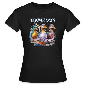 DANDINER LE CANARD VERS LE SUCCÈS - T-shirt Femme - noir - Devant - AI Model Female 172 dark (172cm)