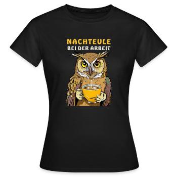 OISEAU DE NUIT AU TRAVAIL - T-shirt Femme - noir - Devant - AI Model Female 172 dark (172cm)
