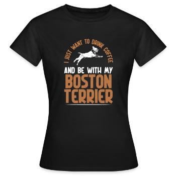 Boston Terrier Gifts - Frauen T-Shirt - Schwarz - Vorne - AI Model Female 172 dark (172cm)