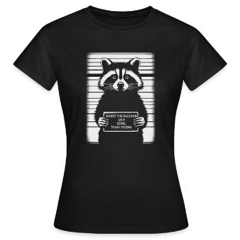 Fahndungsfoto von Raccon - Frauen T-Shirt - Schwarz - Vorne - AI Model Female 172 dark (172cm)