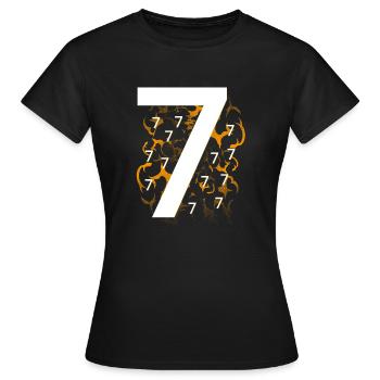Viele Siebener - Frauen T-Shirt - Schwarz - Vorne - AI Model Female 172 dark (172cm)