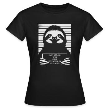 Photo d’identité judiciaire de paresseux - T-shirt Femme - noir - Devant - AI Model Female 172 dark (172cm)