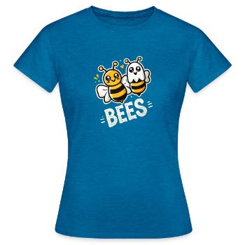 Abeille mignonne fantôme Halloween - T-shirt Femme - bleu saphir antique chiné - Devant - AI Model Female 172 dark (172cm)