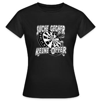 Dartboard - Look for opponents, no victims - Women's T-Shirt - black - Front - AI Model Female 172 dark (172cm)