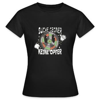 Dartboard - Look for opponents, no victims - Women's T-Shirt - black - Front - AI Model Female 172 dark (172cm)