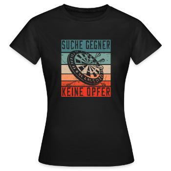 Dartboard - Look for opponents, no victims - Women's T-Shirt - black - Front - AI Model Female 172 dark (172cm)