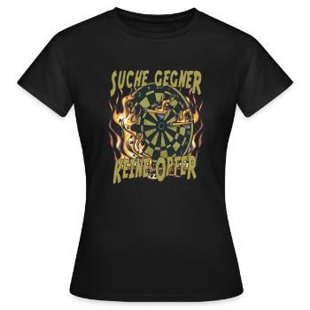 Dartboard - Look for opponents, no victims - Women's T-Shirt - black - Front - AI Model Female 172 dark (172cm)