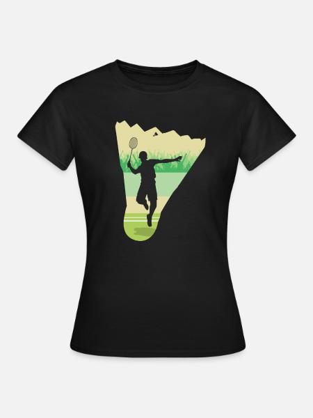 Joueur de volant rétro de badminton - T-shirt Femme - noir