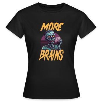 Zombie Halloween More Brains - Women's T-Shirt - black - Front - AI Model Female 172 dark (172cm)