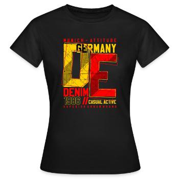 URBAN DE - T-shirt Femme - noir - Devant - AI Model Female 172 dark (172cm)
