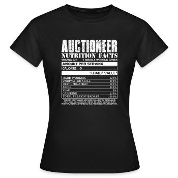 Auctioneer Auctioneer Nutrition Facts - Women's T-Shirt - black - Front - AI Model Female 172 dark (172cm)