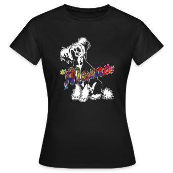 Chinese Crested Chinese Crested Mama - Women's T-Shirt - black - Front - AI Model Female 172 dark (172cm)