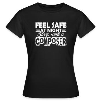 Composer Sleep With Composer - Women's T-Shirt - black - Front - AI Model Female 172 dark (172cm)