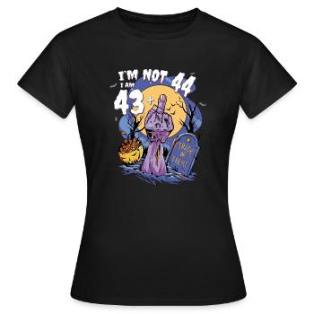 44th Birthday Zombie Party - 43 + Finger - Women's T-Shirt - black - Front - AI Model Female 172 dark (172cm)