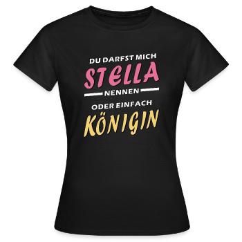 STELLA QUEEN - T-shirt Femme - noir - Devant - AI Model Female 172 dark (172cm)