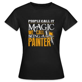 Painter Being A Painter - Women's T-Shirt - black - Front - AI Model Female 172 dark (172cm)