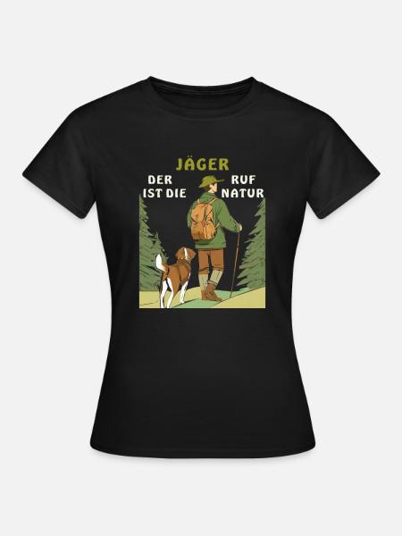 JÄGER RUF DER NATUR - Frauen T-Shirt - Schwarz