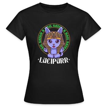 Hiéroglyphes Mythologie Lucipurr - T-shirt Femme - noir - Devant - AI Model Female 172 dark (172cm)