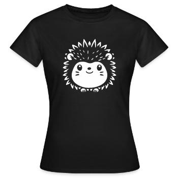 Stachelschwein - Frauen T-Shirt - Schwarz - Vorne - AI Model Female 172 dark (172cm)