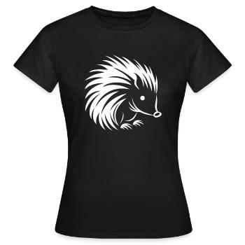 Stachelschwein - Frauen T-Shirt - Schwarz - Vorne - AI Model Female 172 dark (172cm)