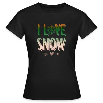 I Love Snow - Frauen T-Shirt - Schwarz - Vorne - AI Model Female 172 dark (172cm)