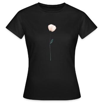 Elegante Aquarellblume Elegant Watercolor Flower - Frauen T-Shirt - Schwarz - Vorne - AI Model Female 172 dark (172cm)
