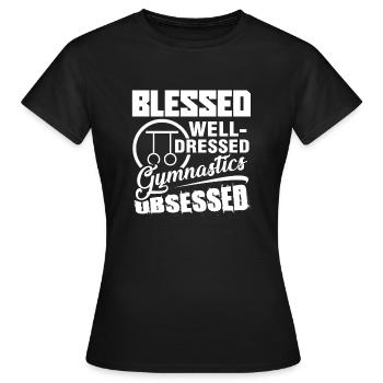 Well Dressed Gymnastics Obsessed - Women's T-Shirt - black - Front - AI Model Female 172 dark (172cm)