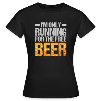 Sprint pour la bière gratuite Courir - T-shirt Femme - noir - Devant - AI Model Female 172 dark (172cm)