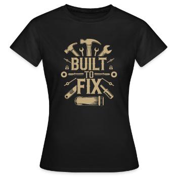 CONSTRUIT POUR RÉPARER - T-shirt Femme - noir - Devant - AI Model Female 172 dark (172cm)