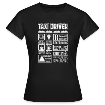 Taxi Driver Caution - Women's T-Shirt - black - Front - AI Model Female 172 dark (172cm)